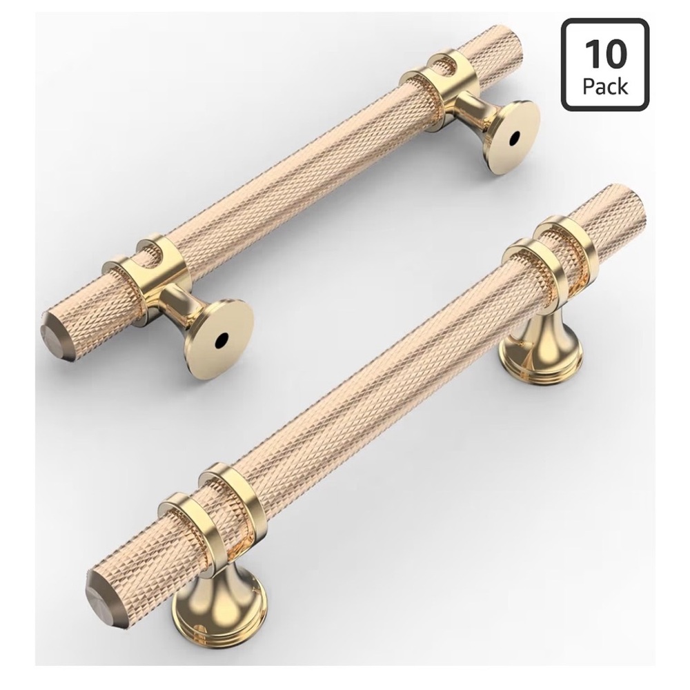 (2) 10pcs Textured Rose Gold Cabinet Pull Handles